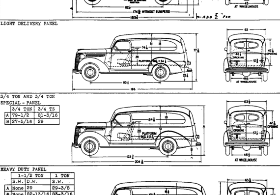 Chevrolet [12] (1939) - Шевроле - чертежи, габариты, рисунки автомобиля